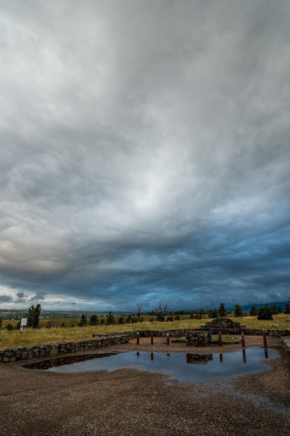 Foto vista panoramica del campo contro il cielo