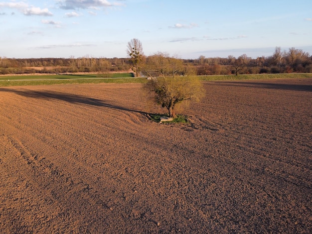 Foto vista panoramica del campo contro il cielo