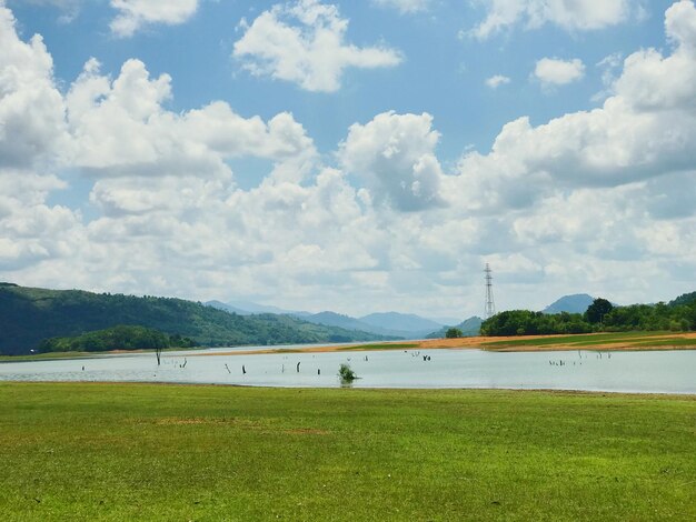 Scenic view of field against sky