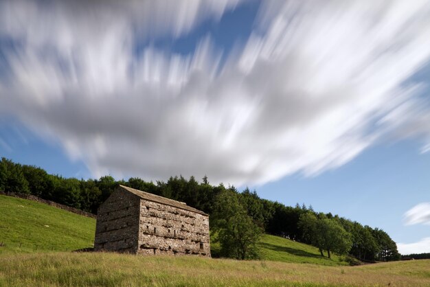 Foto vista panoramica del campo contro il cielo