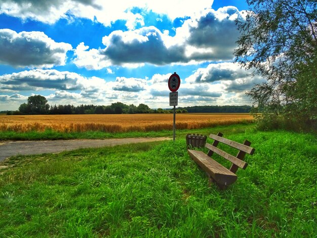 Foto vista panoramica del campo contro il cielo