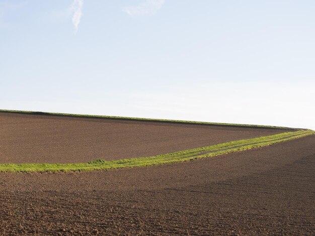 Foto vista panoramica del campo contro il cielo