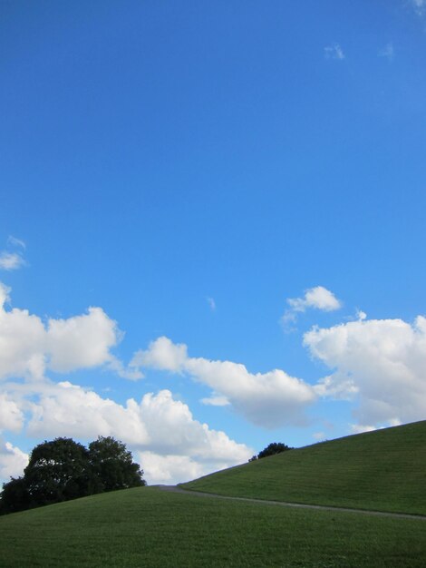 Foto vista panoramica del campo contro il cielo