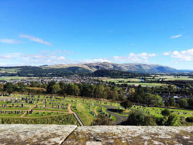 Foto vista panoramica del campo contro il cielo