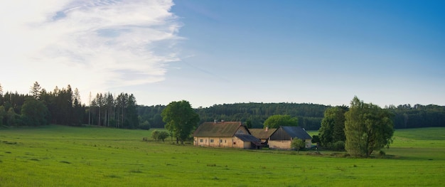 Foto vista panoramica del campo contro il cielo