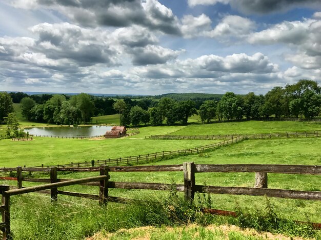 Photo scenic view of field against sky