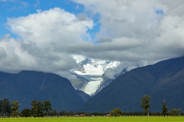 Scenic view of Fox Glacier in New Zealand