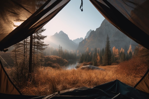 Scenic View From Inside A Camping Tent
