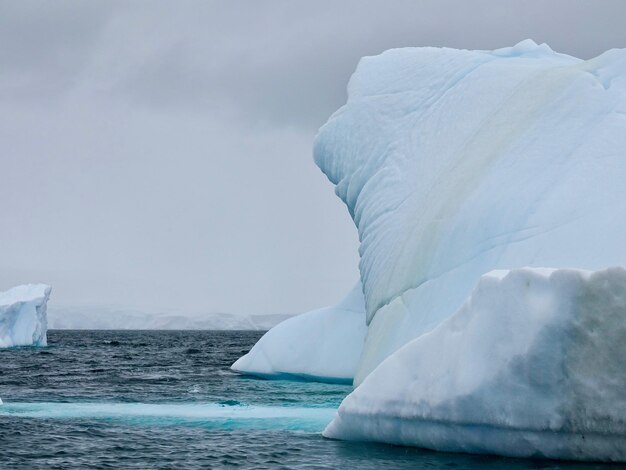 Scenic view of frozen sea against sky