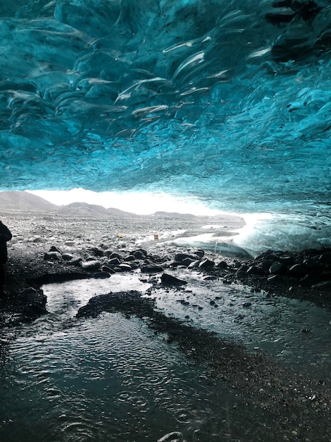 Photo scenic view of frozen sea