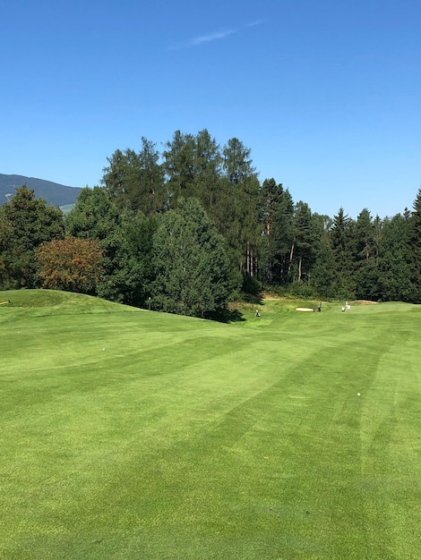 Foto vista panoramica del campo da golf