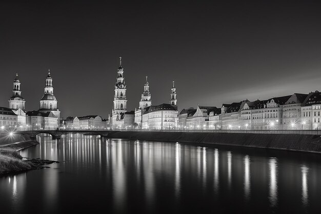 Scenic view of historical center Prague Charles bridge and buildings of old town