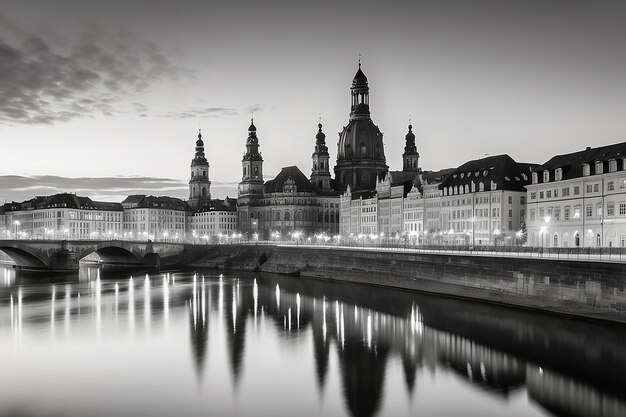 Photo scenic view of historical center prague charles bridge and buildings of old town