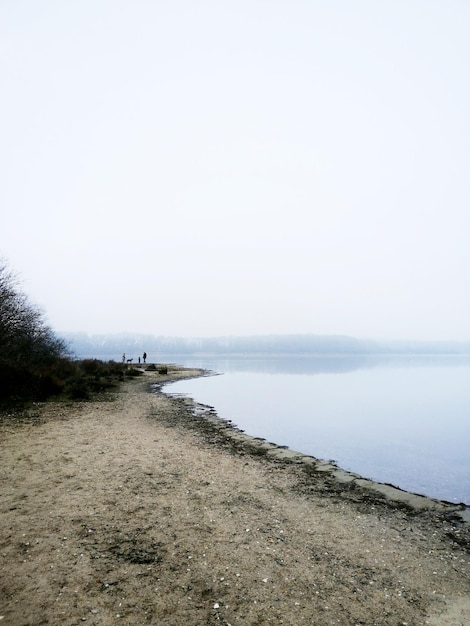 晴れた空に照らされた湖の景色