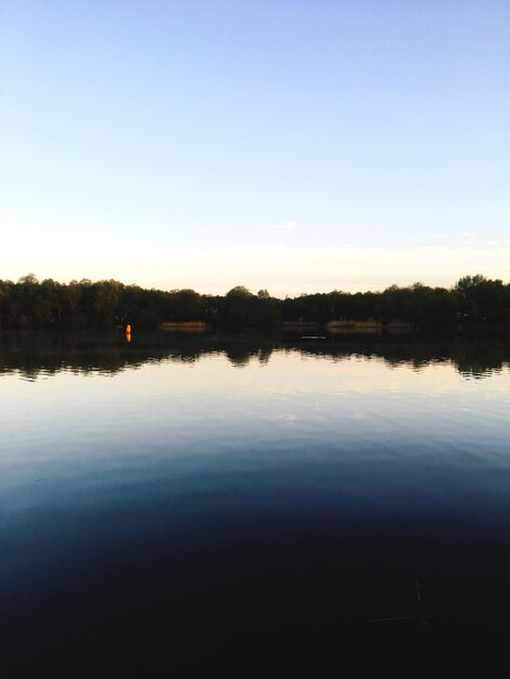 Scenic view of lake against clear sky