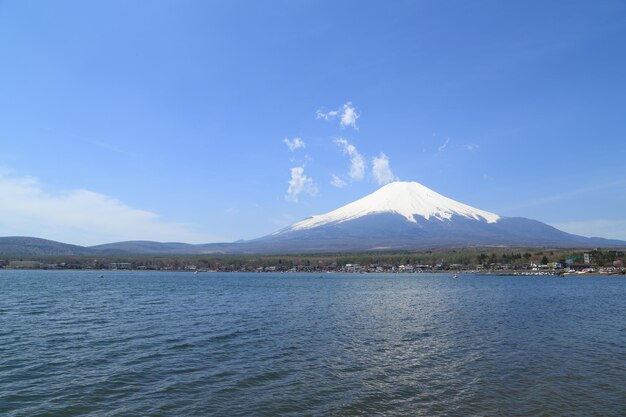 Scenic view of lake against cloudy sky