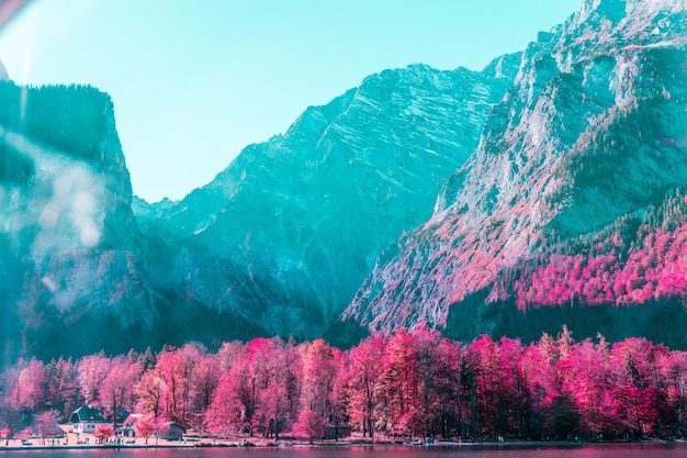 scenic view of lake against mountains during autumn