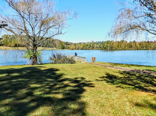 Photo scenic view of lake against sky