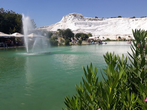 Foto vista panoramica del lago contro il cielo