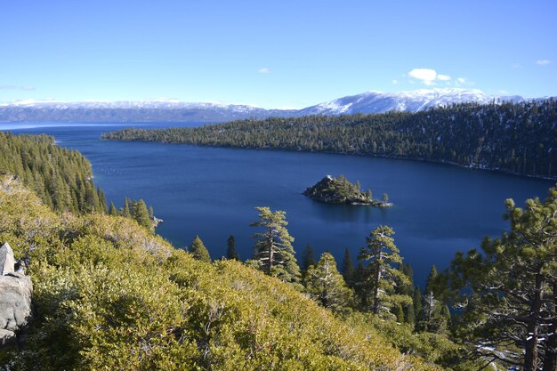 Photo scenic view of lake against sky