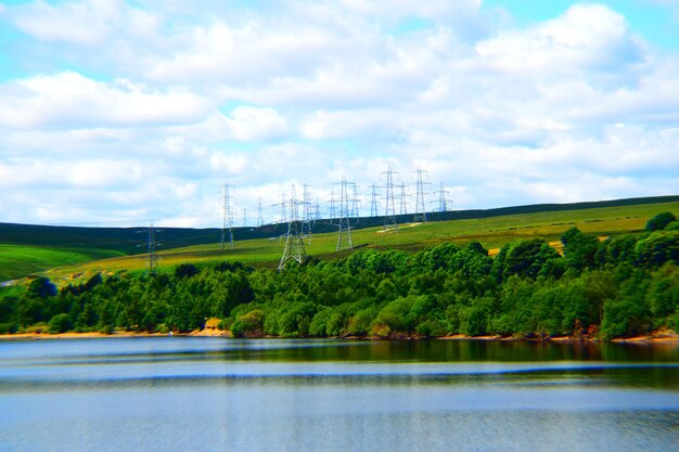 Photo scenic view of lake against sky