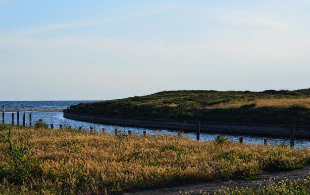 Photo scenic view of lake against sky