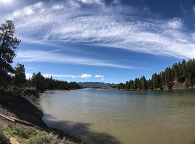 Photo scenic view of lake against sky