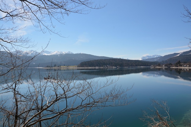 Foto vista panoramica del lago contro il cielo