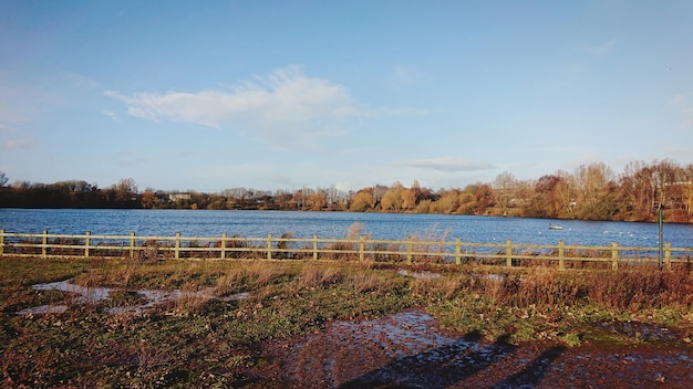 Photo scenic view of lake against sky