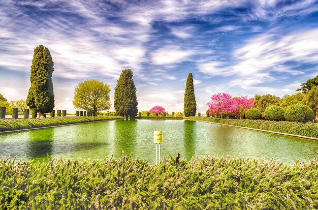 Photo scenic view of lake against sky