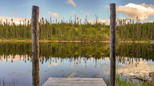 Photo scenic view of lake against sky