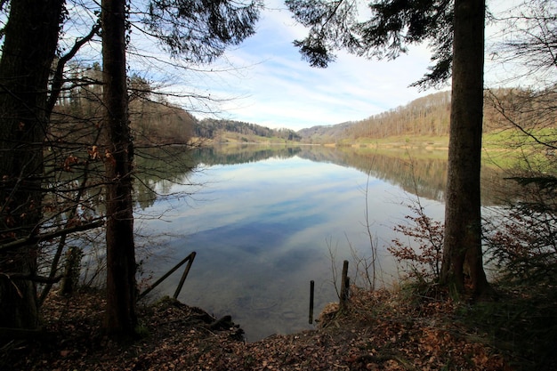 Photo scenic view of lake against sky