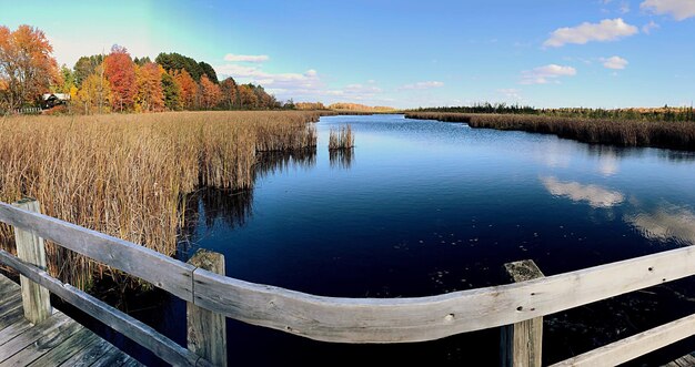 Photo scenic view of lake against sky