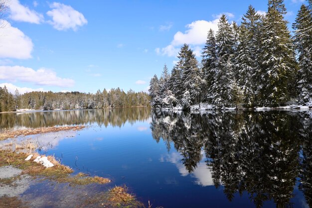 Photo scenic view of lake against sky