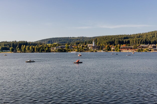 Photo scenic view of lake against sky