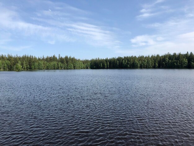 Photo scenic view of lake against sky