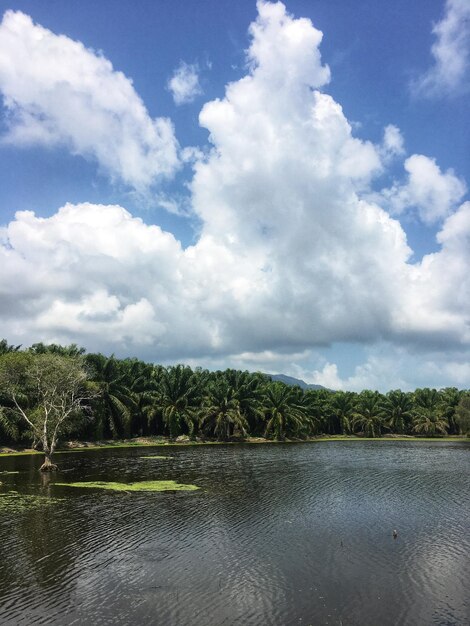 Foto vista panoramica del lago contro il cielo