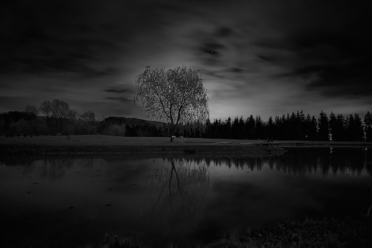 Photo scenic view of lake against sky