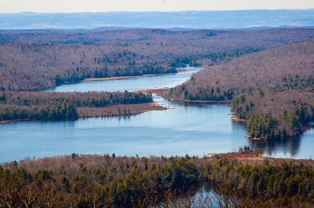 Photo scenic view of lake against sky