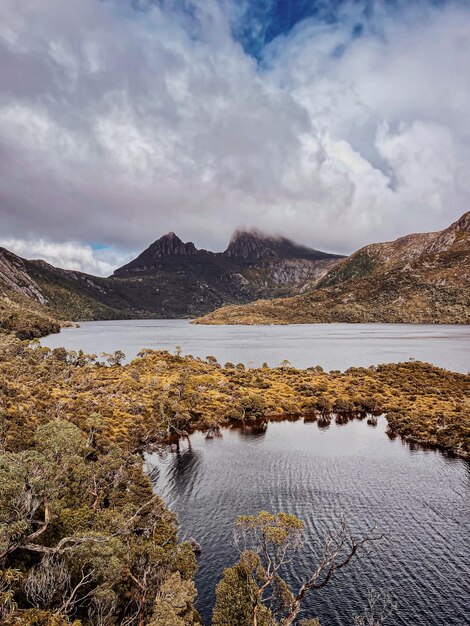 Photo scenic view of lake against sky