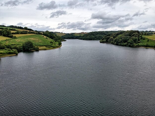 Photo scenic view of lake against sky