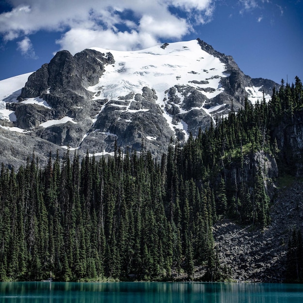 Photo scenic view of lake by mountains against sky