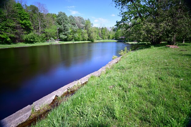 Foto vista panoramica del lago dagli alberi contro il cielo