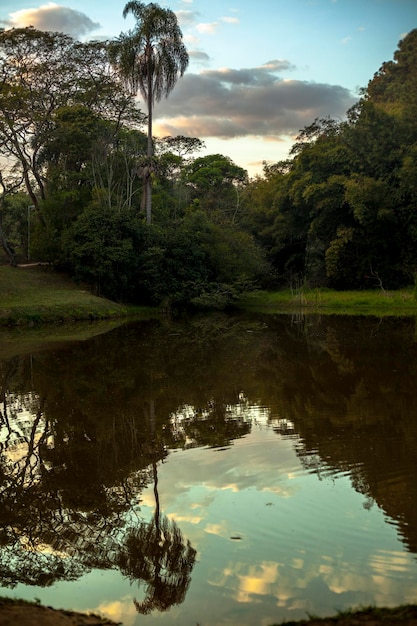 Foto vista panoramica del lago dagli alberi contro il cielo