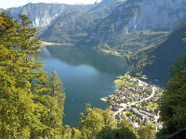 Scenic view of lake and mountains