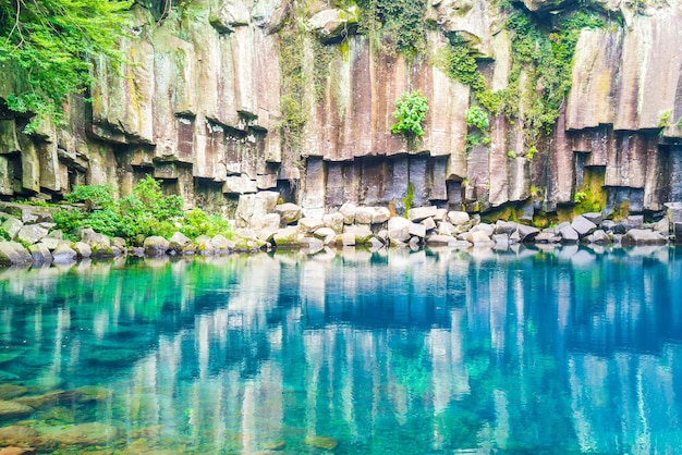 Foto la vista panoramica del lago