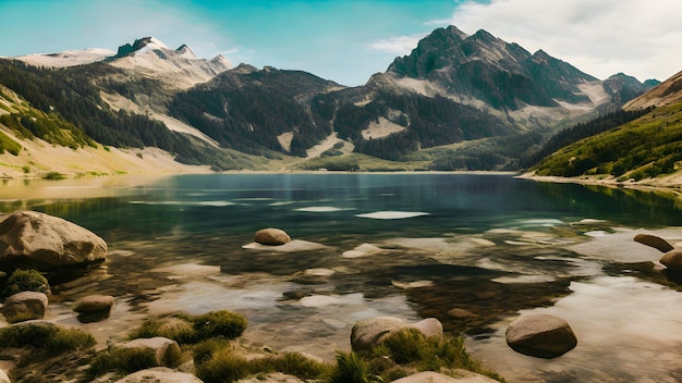 Scenic view of lake