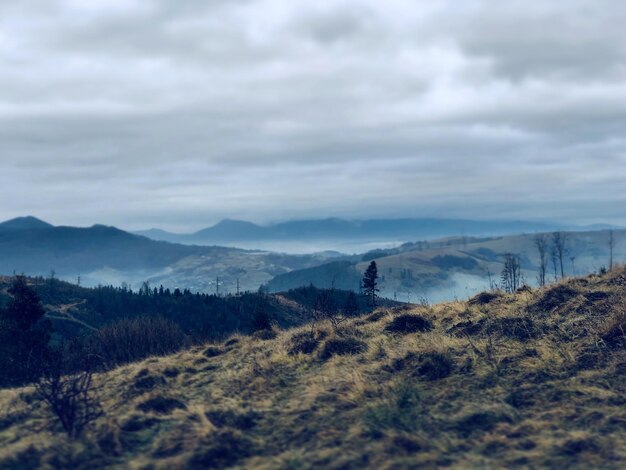 Photo scenic view of land against sky