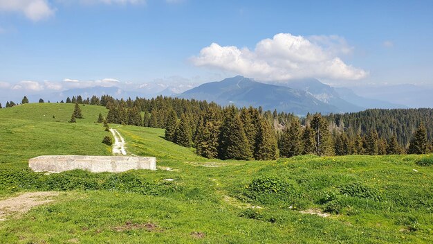 Scenic view of land against sky