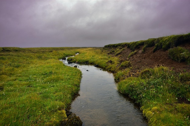 Scenic view of land against sky